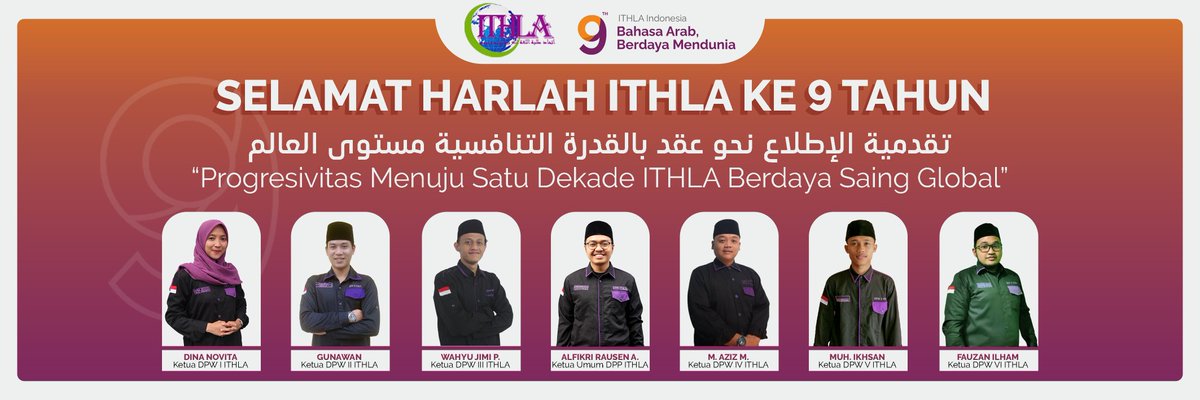 Ithla_dpw2's tweet photo. Selamat Harlah ITHLA ke-9 tahun.
تقديمة الاطلاع نحو عقد بالقدرة التنافسية مستوى العالم
"Progresivitas Menuju Satu Dekade ITHLA Berdaya Saing Global"

#harlah https://t.co/x55vCZSbOq