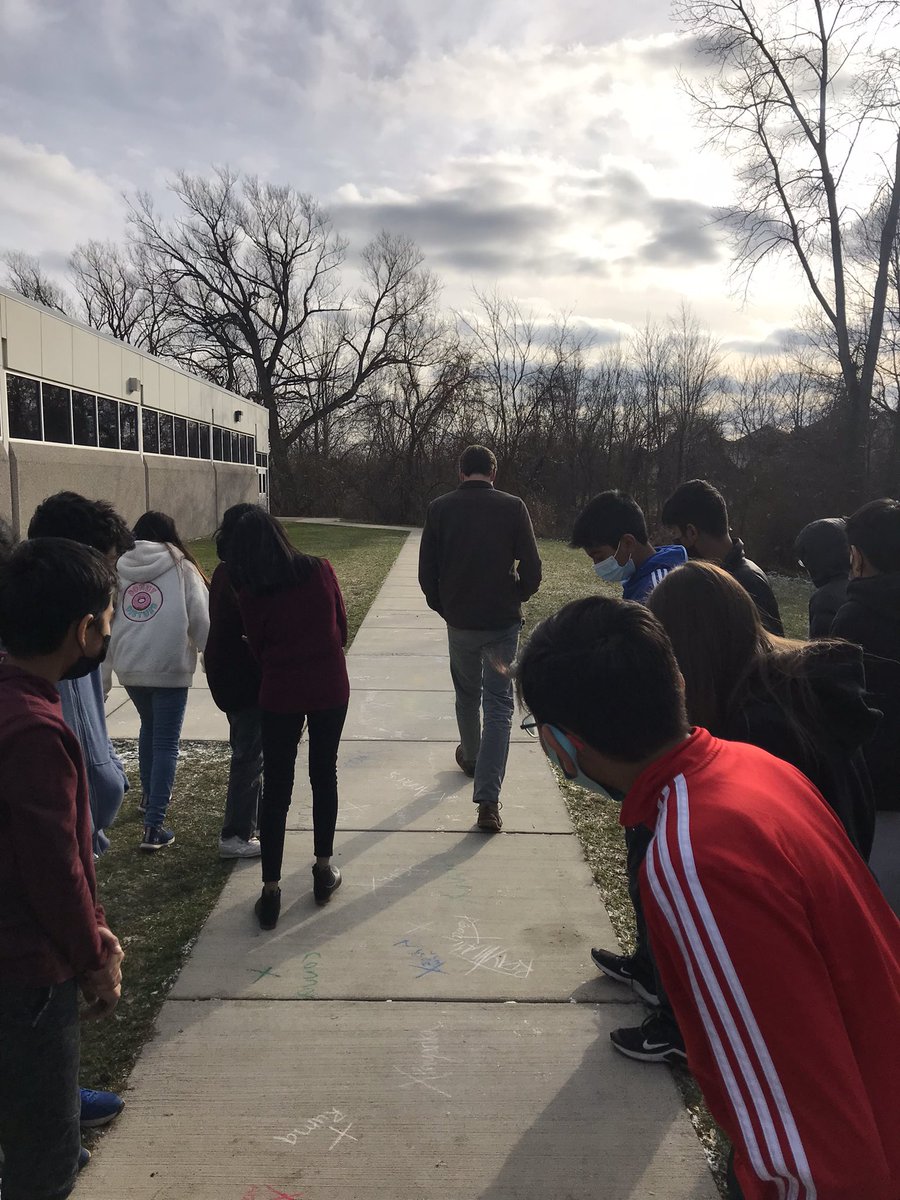 SDziwanowski's tweet photo. How far away is the moon from Earth? 🤔 Using the scale of a basketball to represent Earth and a tennis ball for the moon, students marked their predictions in chalk. Great visual to show they’re not as close as depicted in many diagrams. @LarsonMS @NASA #outsidescience https://t.co/Jplc6pa5nJ