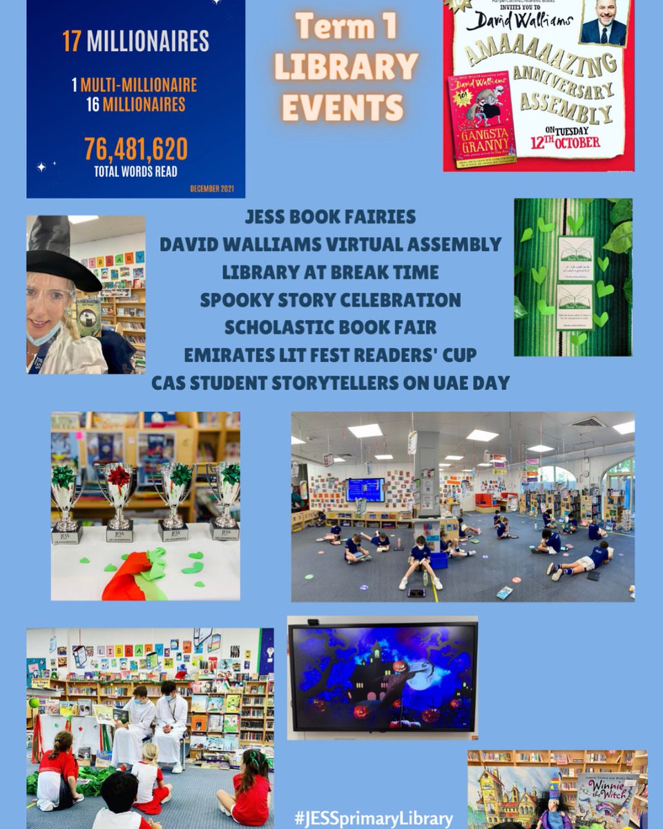 JESSPrimaryLRC's tweet photo. THANK YOU for being part of the JESS Primary Library's SUCCESS! 🥳 👏👏Over 13,000 books borrowed in Term 1! Congratulations JESS Reading Champions! 🏆📚🙌🏻 #JESSreads #JESSprimaryLibrary #ReadingRocks https://t.co/Ock5RDUseO