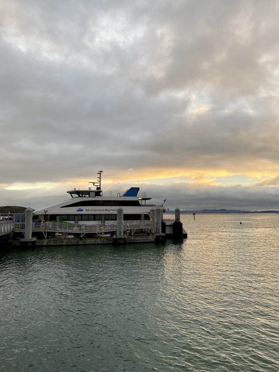 LauraFreeze's tweet photo. After 90 (!) weeks of working from home, it was glorious being back on this baby ferry heading into the office in San Francisco. Thanks for persevering &amp; keeping the lights on during the pandemic, @SFBayFerry! https://t.co/DFQJIzVDXu
