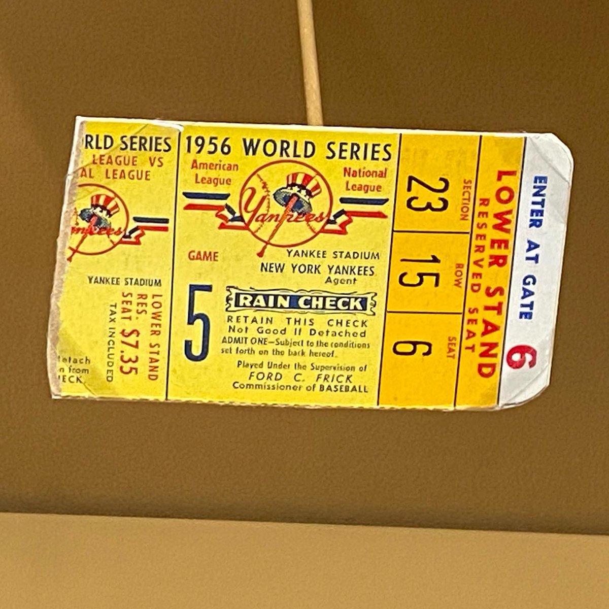JohnCerilli's tweet photo. Today’s artifacts from the @YogiBerraMuseum collection are, well, perfect. Yogi caught #DonLarsen’s perfect game, 1956 #WorldSeries, Game 5, Oct 8. He famously leapt into the much taller Larsen’s arms after recording the last out, a strikeout of pinch hitter #DaleMitchell. ⚾️ https://t.co/SToxd858fs