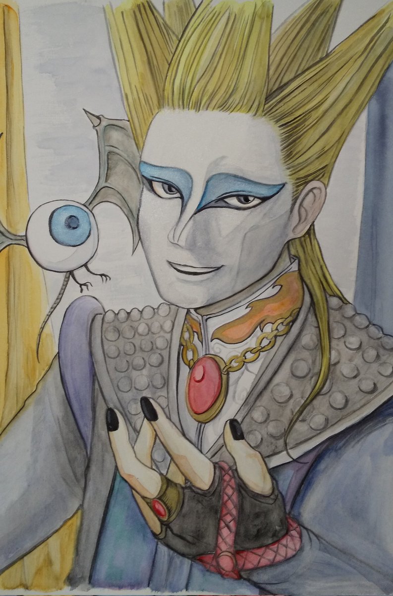 تويتر 津島つしま على تويتر 墨と顔彩でデーモン閣下のファンアートを描きました T Co 1milsy4odq