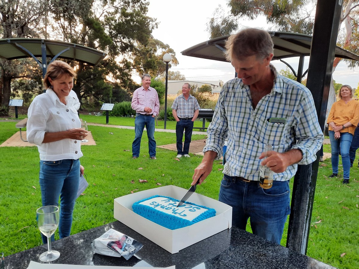 LachlanMid's tweet photo. We also celebrated Scott Hickman's 11yrs as facilitator of 'Growing the Grazing Revolution' and the fact he made it into the top 12 finalists this year for the Landcare Australia Bob Hawke Award. Go Scotty!! What awesome work he does. #Growingthegrazingrevolution https://t.co/M5QJ0cuDsr