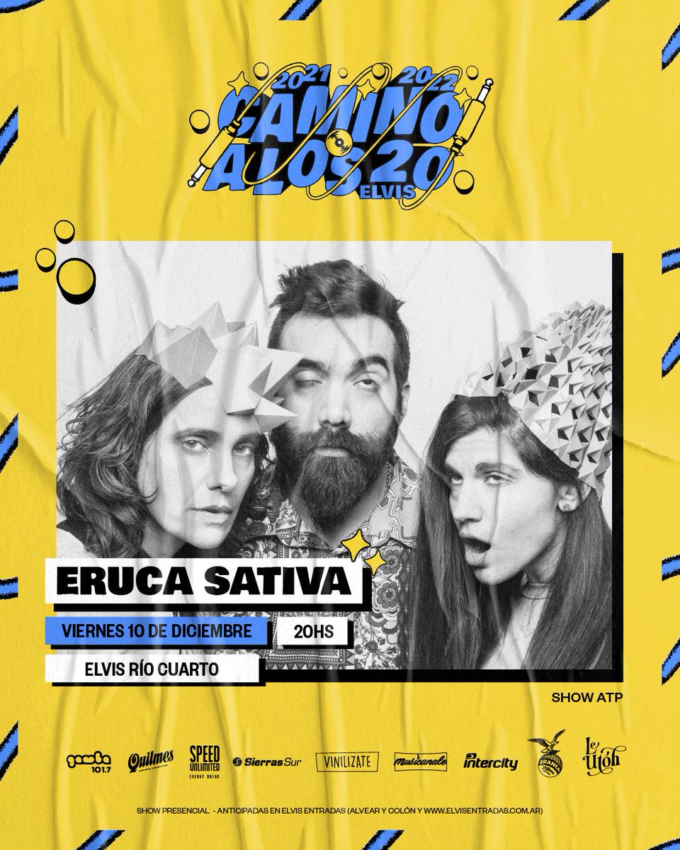 Que ondaaa largamos el sorteo de 2 entradas para ver a <a href="/ErucaSativa/">ΞRUCΛ</a> el 10 de diciembre 20hs en <a href="/elvisriocuarto/">Elvis Río Cuarto</a> 
👉Participa etiquetando a unx amigx en los comentarios, dando like y rtt

Sortemos jueves 9/12 20hs 
🔥🔥🔥🔥