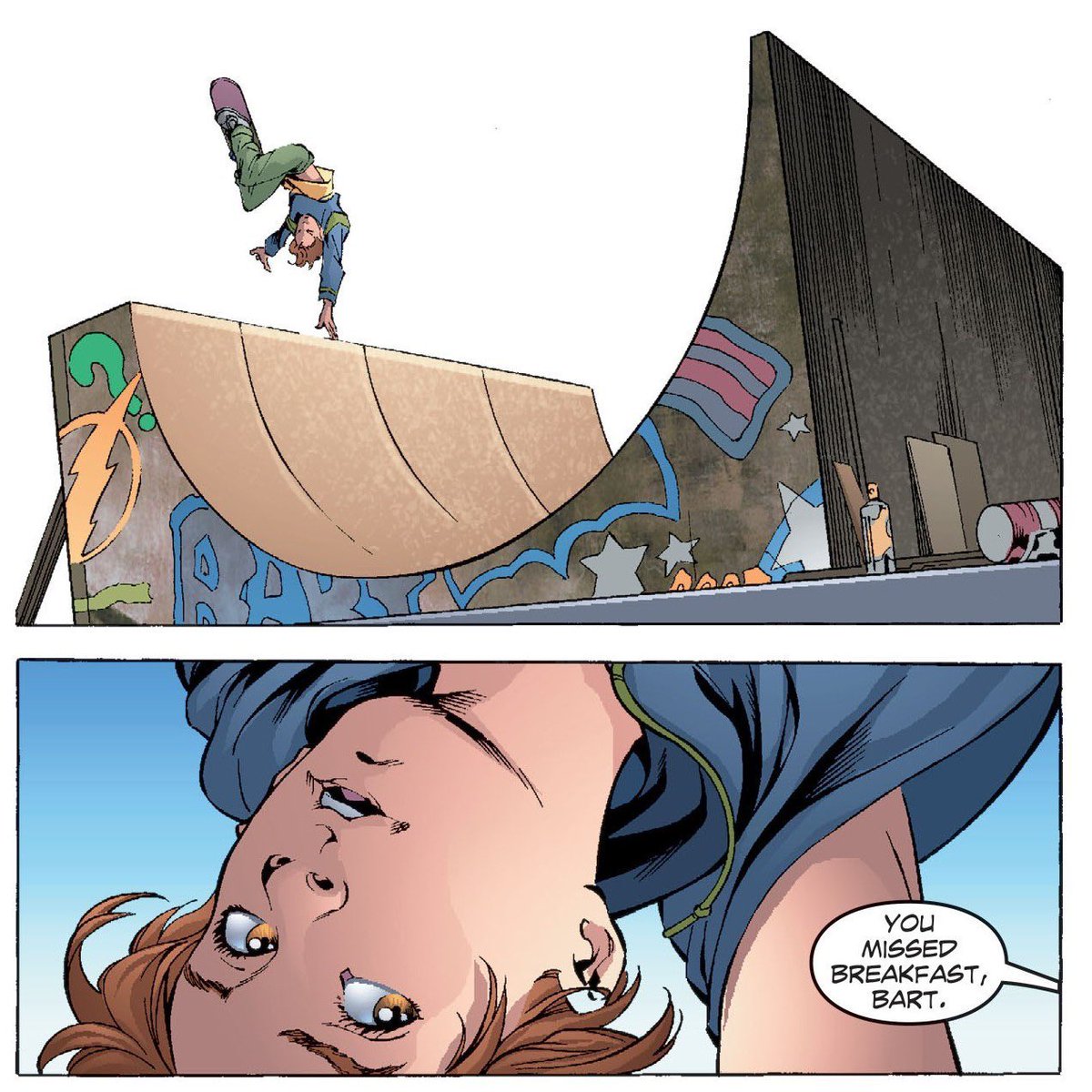 lcandelario0650's tweet photo. Did Bart draw a flag on the ramp he built or am I seeing things? This comic came out a long time ago, right? 🤔 #bartallen #impulsedc #dccomics #dcimpulse #dcbartallen #bartallenkidflash https://t.co/QZ2BqmPAYS