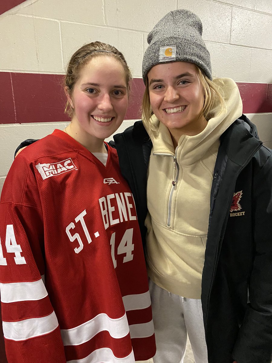 Crimson Alumni <a href="/jenna_timm/">Jenna Timm</a> with the Win &amp; 2 Goals tonight vs Bethel!!! <a href="/_bellashipley/">Bella Shipley</a> was there to watch/cheer on and also getting ready for her own 2 Goal 🥅 Performance!! #traditionnevergraduates #CrimsonFamily <a href="/MG_Girls_Hockey/">Crimson Girls Hockey Booster</a> <a href="/MGActivities/">Crimson Activities</a>