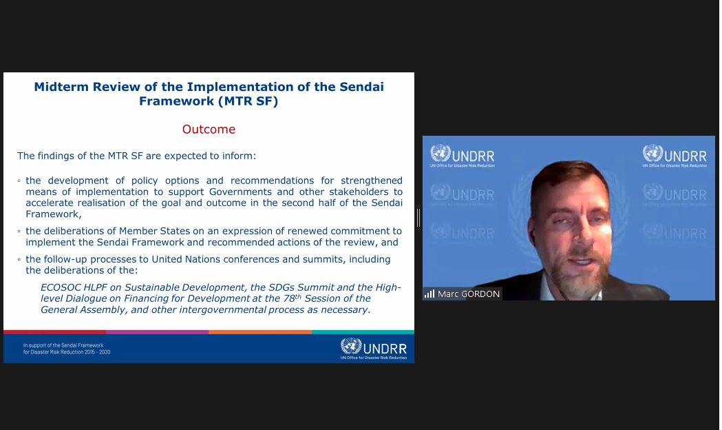 UNDRR_AsiaPac's tweet photo. Day 2 of #APPDRR starts with a presentation on the Mid-Term Review of the #SendaiFramework by @Marc4D_risk.
Session included perspectives of national governments provided by Dr. Radiyta Jati from @BNPB_Indonesia and Ms. Ramona Miranda of the Gender Stakeholder Group. https://t.co/qxgMIbJzg1