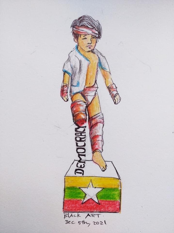 No. This wasn't in Syria.
This happened in Mindat, Chin
state, #Myanmar on Dec 5th.
A mother died and her 4 year old
daughter had to be amputated aft stepping on a landmine planted by
SAC - Military COUP terrorists group right in front of their house. #MyanmarMilitaryTerrorists