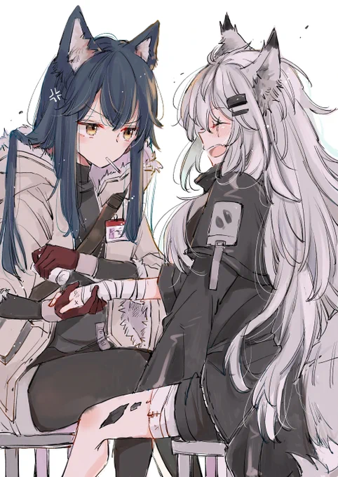 「わざとケガをしてくるな……💢」
🐺🐺

pixivにもアップしました

 #pixiv https://t.co/3K0yRIGoVE 