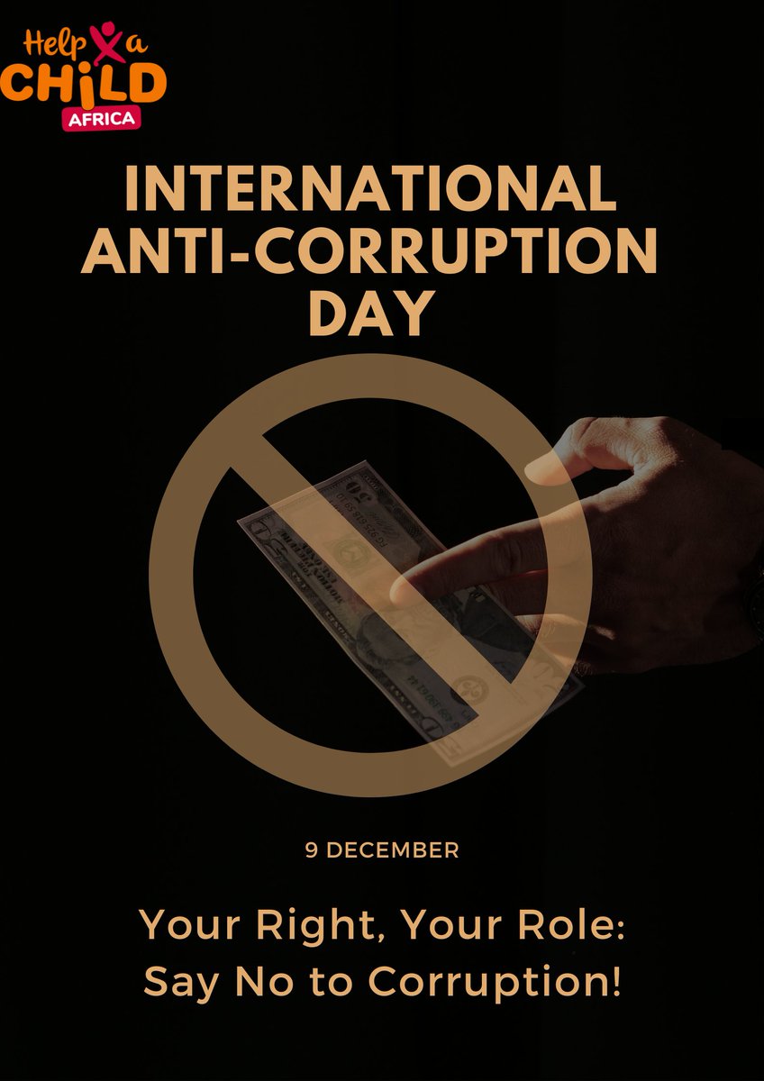 helpachildke's tweet photo. Corruption is a vice to people, their economic systems and governments, and should be stopped at all costs. 
Today in this #AntiCorruptionDay , we stand to denounce bribery in all forms, and advocate for integrity, transparency and accountability. 

#IACD2021 #NoToCorruption https://t.co/xBGUiEdC2B