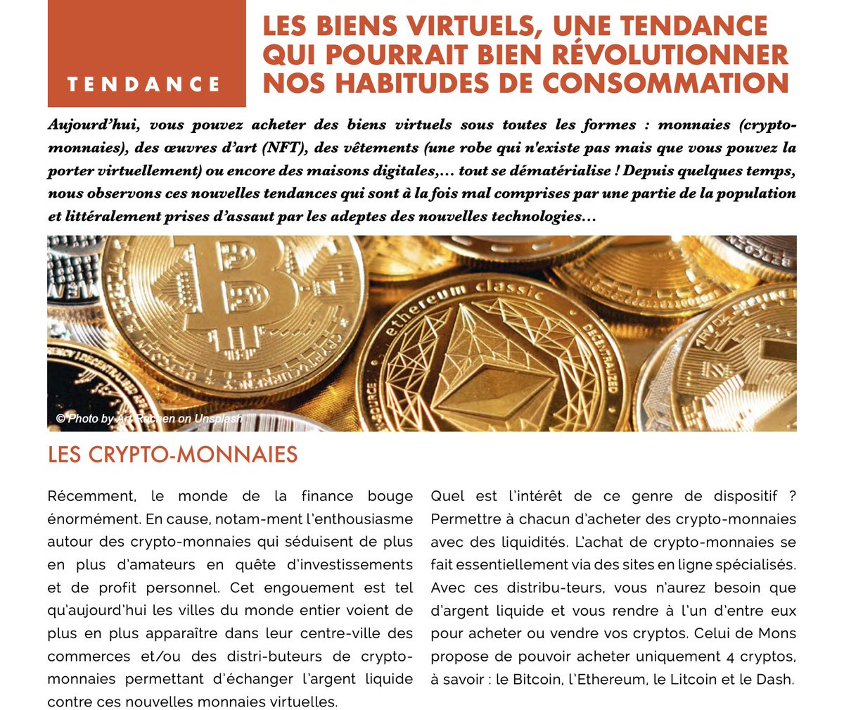 AMCV_gcv's tweet photo. #CRYPTOMONNAIES, #NFT, BIENS NUMERIQUES... 
Des tendances qui révolutionnent notre quotidien. Allons-nous vers de nouvelles habitudes de consommation? Lire l'article (page 32) : https://t.co/Ft6T7pZ5l1

#TendanceCentreVille #Crypto https://t.co/W9qnWuppGH