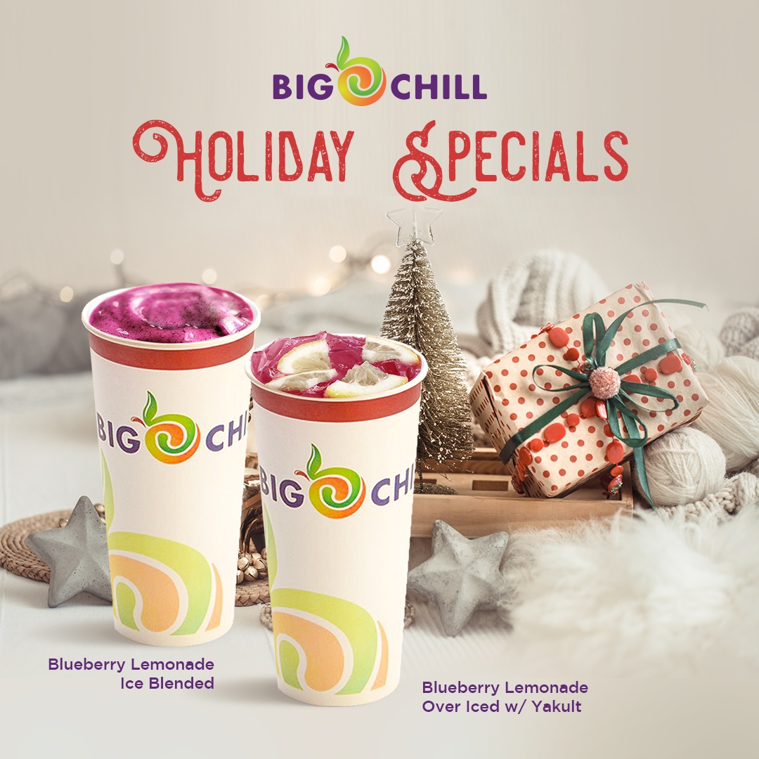 bigchill_ph's tweet photo. Join us for some holiday cheer with our newest and freshest smoothies - Blueberry Lemonade Ice Blended &amp; Blueberry Lemonade Over Iced w/ Yakult!
Get 1 free metal straw when you buy any size of 1 limited edition holiday drink and 1 regular smoothie.
Available in stores and online! https://t.co/1qYWzqwbra