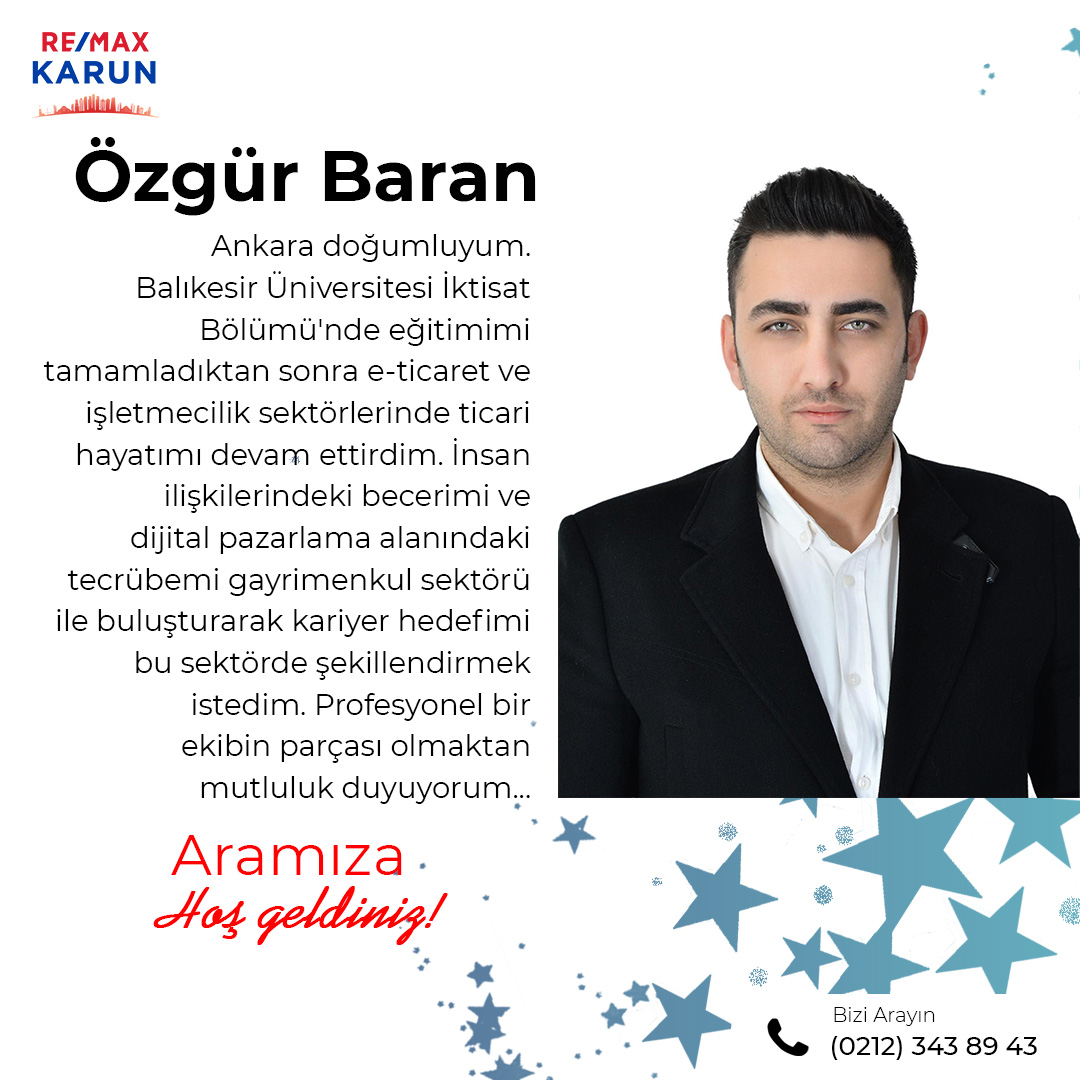 ✨ Aramıza Hoş Geldiniz! ✨Özgür Baran

#remaxkarun #aramızahoşgeldiniz #başarı #kariyer #profesyonel #gayrimenkul #gayrimenkuldanışmanı