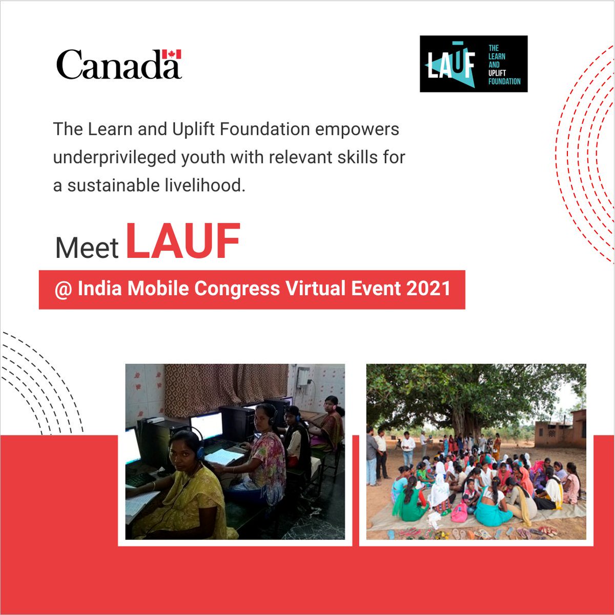 PNairCanada's tweet photo. The Learn and Uplift Foundation impacts youth below the poverty line, by empowering them with ‘ready to work’ skills through online modules.
Register Here: https://t.co/qNHcKdz1ZK
#IMC2021 #Canada #India #partnercountry #Indianmobilecongress2021 #TradeCommissionerService https://t.co/ePZzm6K9P4