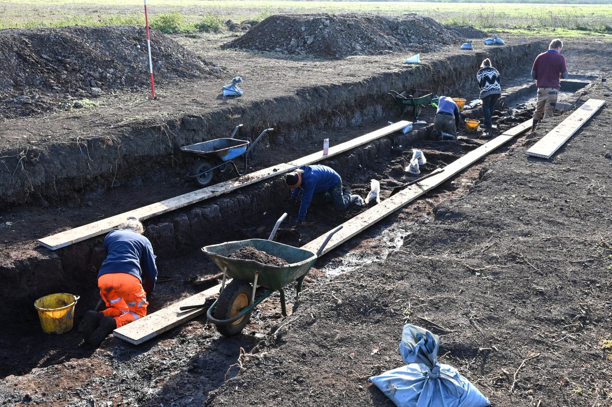 Back in Trench 2 at the <a href="/Flag_Fen/">Flag Fen Archaeology Park</a> evaluation we’re starting to investigate a second layer of wood and timbers now that the upper deposit has been recorded and removed. We’re excited to see what we’re going to find!