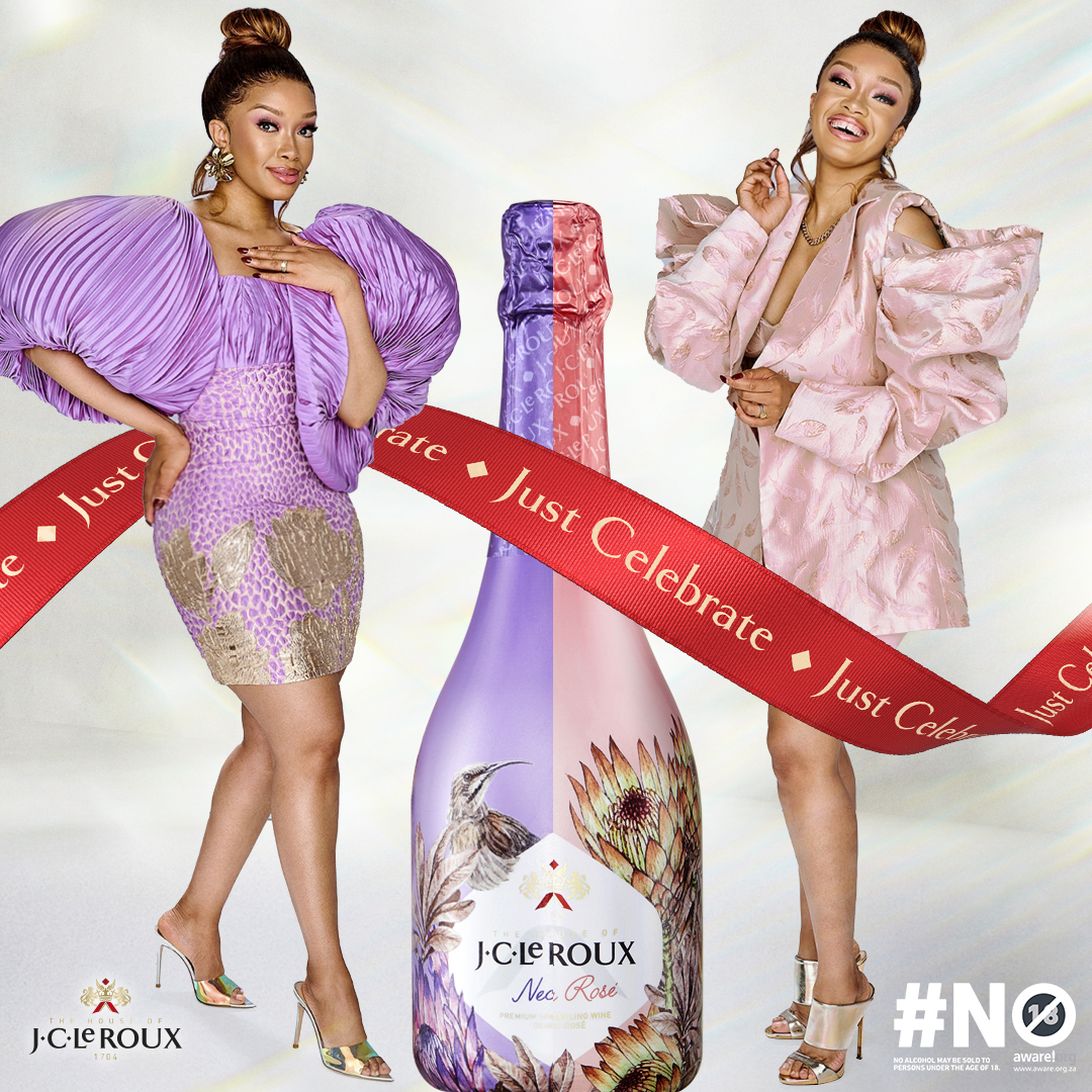 HouseOfJCLeRoux's tweet photo. J.C. Le Roux Nectar and @therealdineo – name a more fabulous duo, we’ll wait… 
Which Nectar inspires you to sparkle? 💜 or 💖?
#NewWayToSparkle #JCLeRoux #JustCelebrate #NewNectar #CelebrateResponsibly https://t.co/qN8icnWXqh