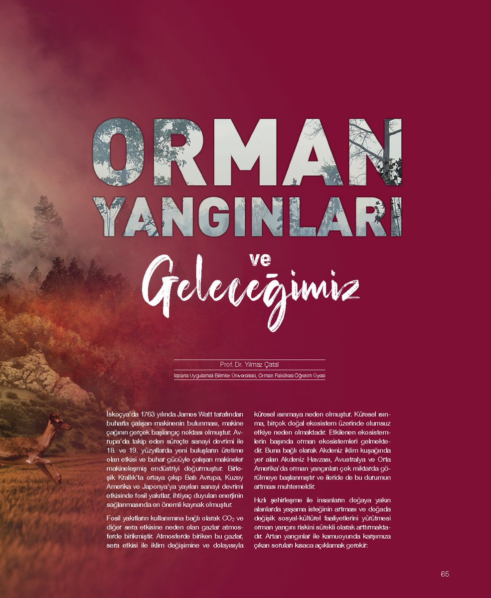 hendesedergisi's tweet photo. Prof. Dr. Yılmaz Çatal' ın kaleme aldığı
"Orman Yangınları ve Geleceğimiz"
başlıklı yazı.
👇

https://t.co/iTwADKoaNM

#hendese #afetyönetimi https://t.co/brfmUNGTBw