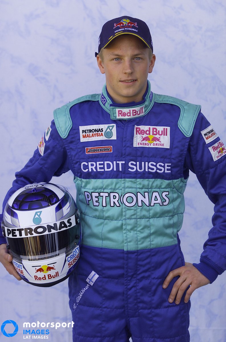 Kimi Räikkönen poses for his inaugural driver photo.