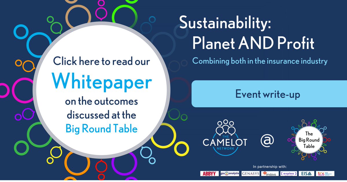 Camelotconnect's tweet photo. 💬“...in a 4°C world, it becomes uninsurable" - Will McDonald
📰Whitepaper - “Sustainability: Planet AND Profit” @ the #BigRoundTable https://t.co/rALt4vibOq
🌍What contribution can insurance make?
🌎How can we work in #collaboration on #sustainability?
🌏Brainstorm the #BigIdea https://t.co/A6vwN4A3bY