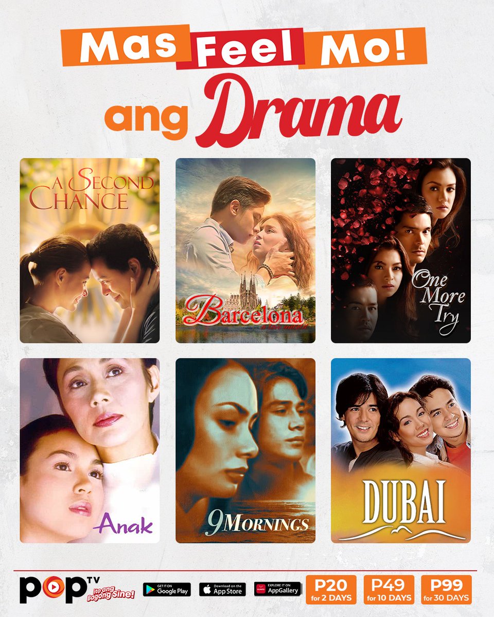 PopTVPH's tweet photo. Masyado bang masaya ang life??? 😏

Try mo itong mga Drama selection sa POPTV. 🧡
Hindi ka lang paiiyakin, maaaliw at matututo ka din naman. 🧡😘

#POPTVPH #ItoAngBagongSine https://t.co/GEF6UNfzNm