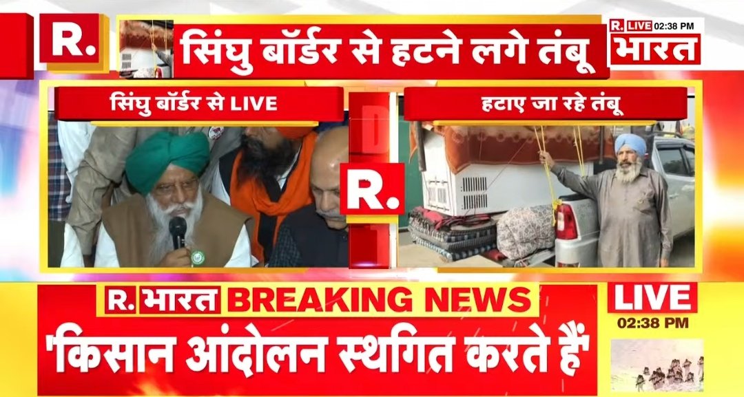 LazyChora's tweet photo. #KisanAndolan to end. All the spots being vacated. Farmers to return home on 11th December.
#farmerswithmodiji https://t.co/5v1Rm5i6ND