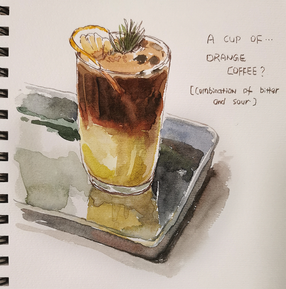 Norlicthemanul's tweet photo. Went to a coffee shop #pleinair #sketch #Watercolor https://t.co/S7xLnIrCMM