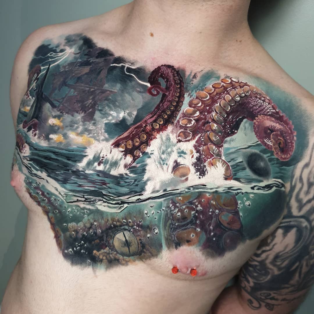 Incredible #Kraken chest piece by Nick Noonan with #killerinktattoo supplies!

#killerink #tattoo #tattoos #bodyart #ink #tattooartist #tattooink #tattooart #chesttattoo #chestpiece #krakentattoo