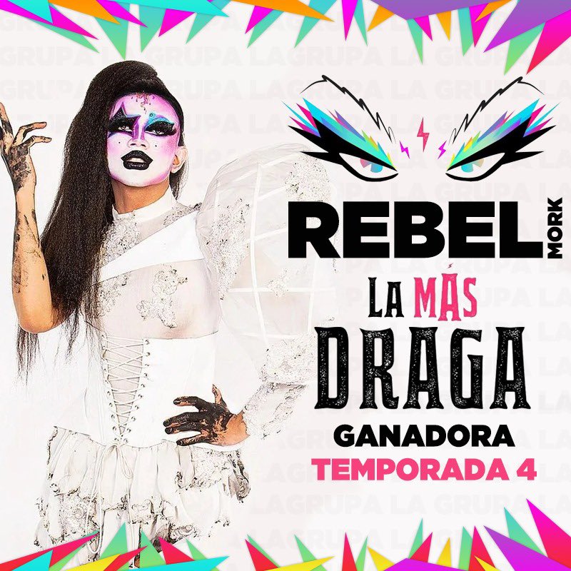 NotLaGrupa's tweet photo. ¡Rebel Mork es la ganadora de la cuarta temporada de La Más Draga! #LMD4 https://t.co/31P3O8de7b