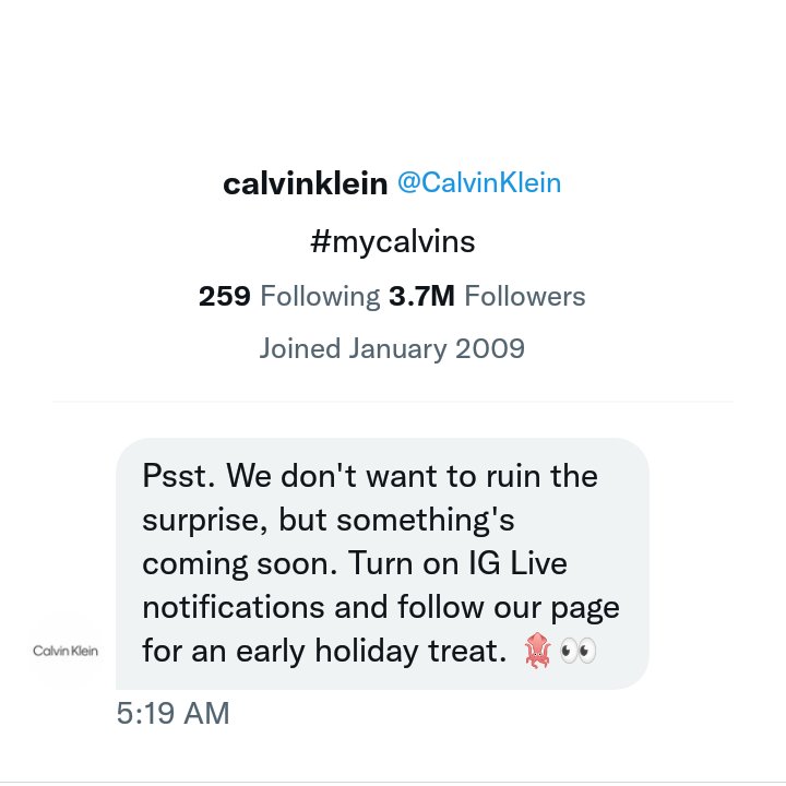 forjunghoyeon's tweet photo. Calvin Klein updated their ig profile picture! It seems like something big is about to come with Hoyeon Jung x Calvin Klein.❤️

Stay tuned and make sure to follow @CalvinKlein on ig for updates!

🔗:https://t.co/nrj5PPBei5 https://t.co/boJCpp980X