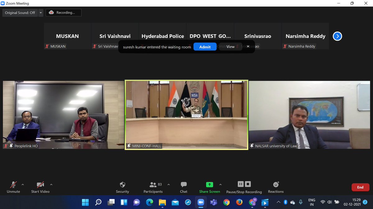 CHSS_21's tweet photo. Day 2 of AI for Smart Policing- introductory speech by Shri Ch. Dwaraka Tirumala Rao IPS, Vice-chairman MD APSRTC. This was followed by Mr. Ignatius, Dr. Mohan Kanda, IAS(Retd.), Commander Pushkar from “NISA”, Mr. Ananth and Abhishek from People Link. https://t.co/NEvBRlnmpD