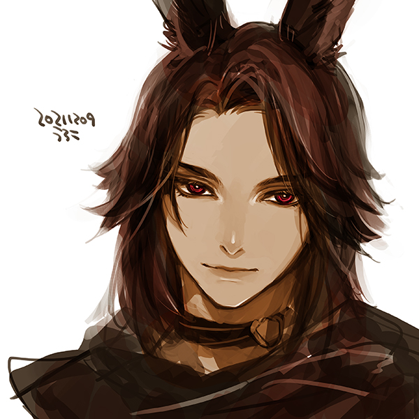 viera solo animal ears male focus 1boy rabbit ears brown hair  illustration images