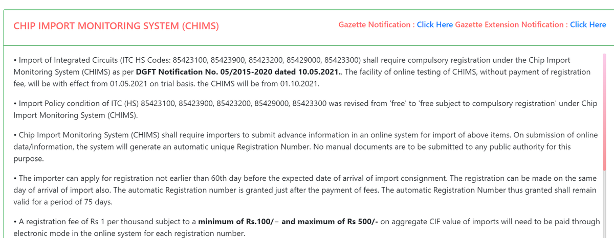 Making hardware here has become even more painful. Ordered a few components from Mouser and just found that I need to register with the govt, and do more paperwork. And this is valid only for 75 days.  imports.gov.in/MEITY/public/h…