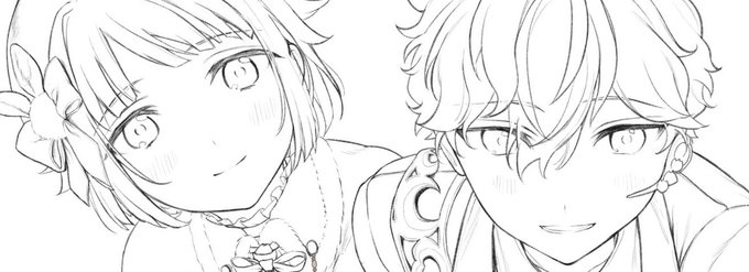 W最推し到来が嬉しくて描いてたこれも来年完成させる🎶😭✨!! 