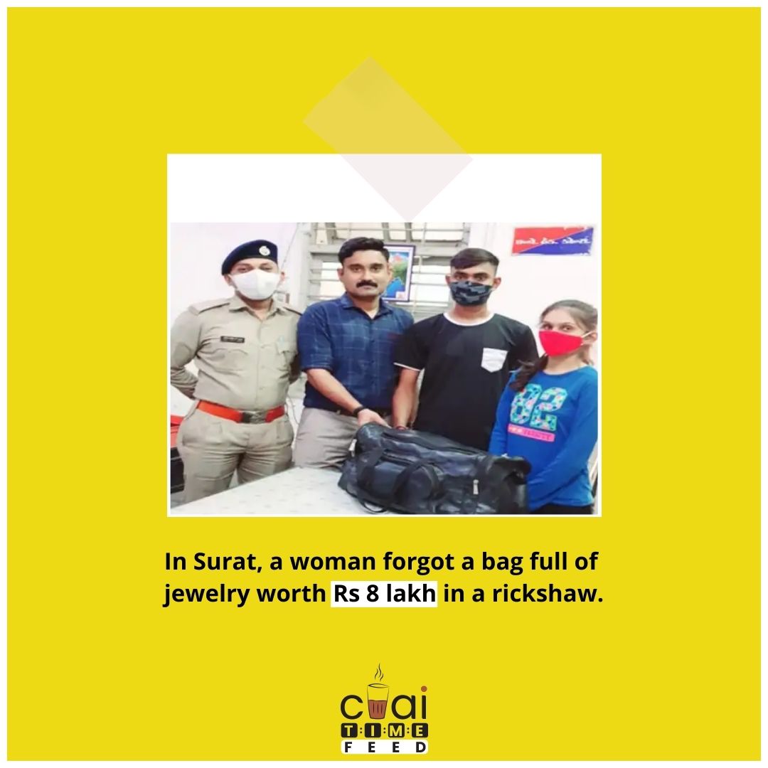 ChaiTimeFeed's tweet photo. The Mahidharpura police of Surat, with the help of CCTV, found a bag full of jewelry worth Rs 8 lakh.

#jewelery #police #rickshaw #railwaystation #woman #surat #vadodara #bag #suratcitynews #surat #suratcity #citynews #suratnews #chaitimefeed https://t.co/soKxo044Ex