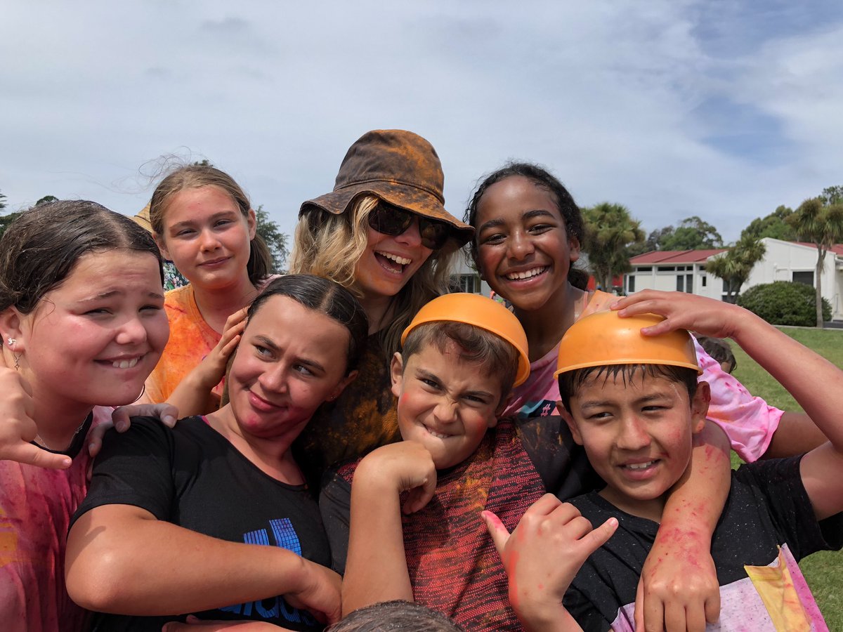 koru4bromley's tweet photo. The aftermath of the colour fun run this afternoon! Huge thanks to Miss Baker for organising another great event @bromleyschoolnz https://t.co/QKTFkvZXbY