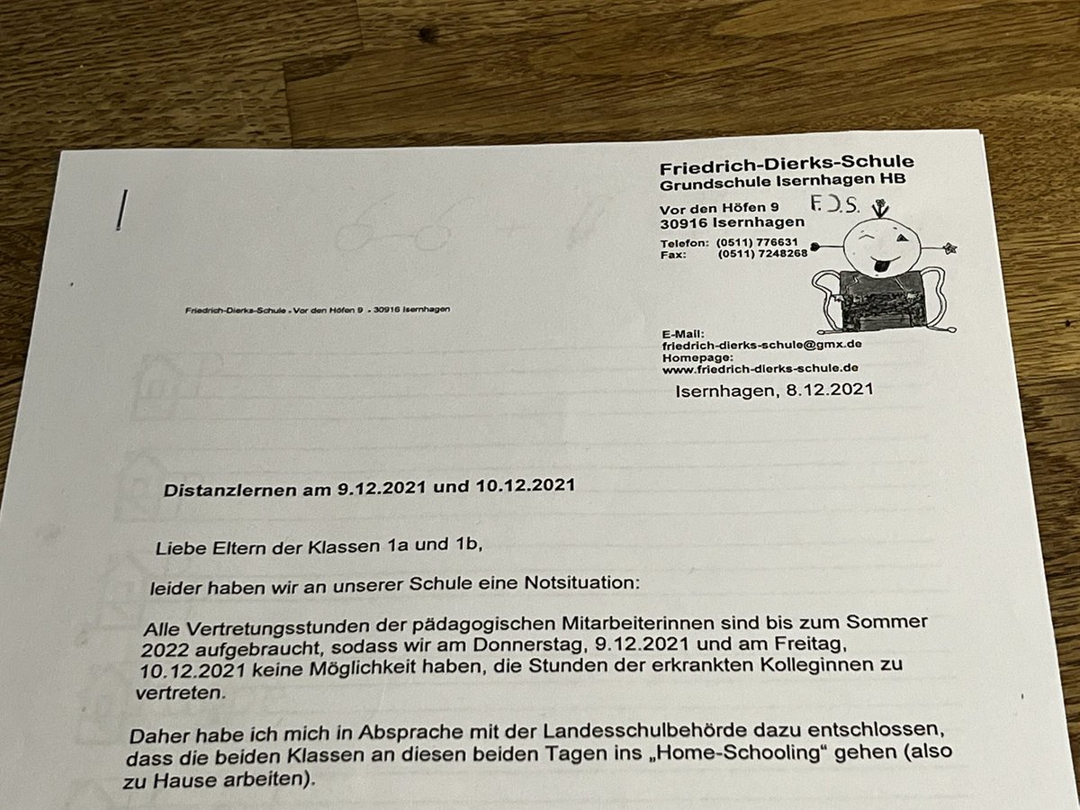 Liebe <a href="/RegionHannover/">Region Hannover</a>, wenn an den verlässlichen Grundschulen Notsituationen entstehen, Vertretungsstunden bis zum Sommer aufgebraucht sind und die Landesschulbehörde Homeschooling (ohne Lehrer:in) anordnet - wäre es eine Idee zusätzliches Lehrer:innen einzustellen? <a href="/TimMithoefer/">Tim Mithöfer</a>