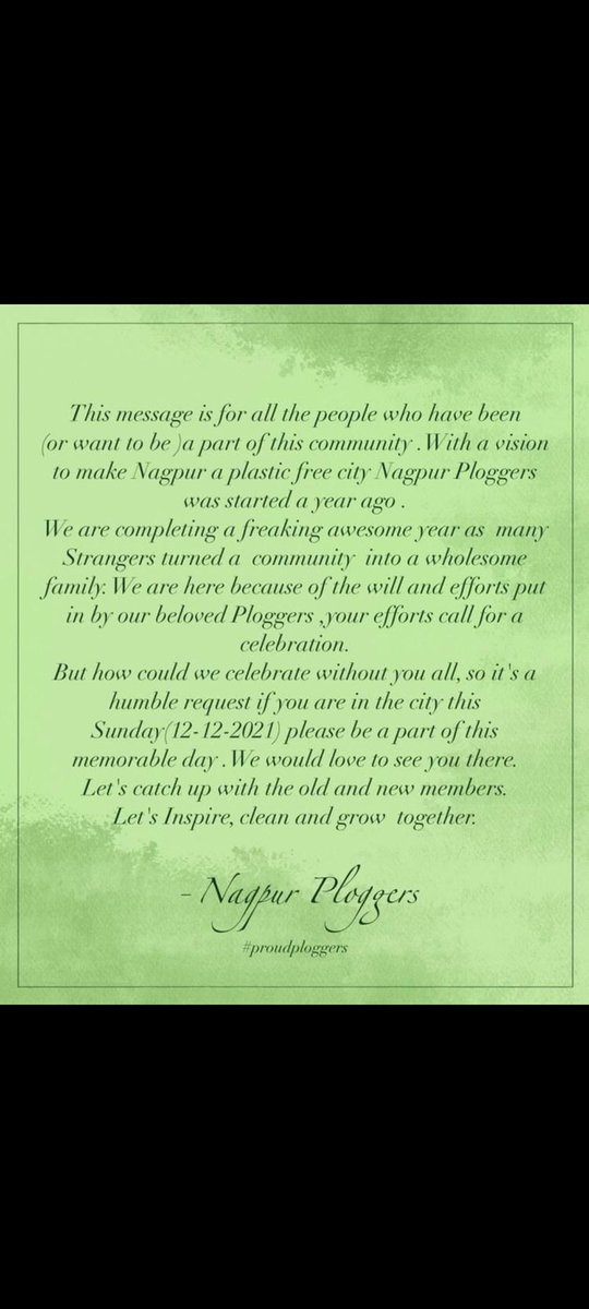 NagpurPloggers's tweet photo. Celebrating 1 year Anniversary!💚
Exact location:- Bal Udyaan Seminary Hills
@leena_buddhe @vimshine @SGattewar_NGP @drishtisharma02 @radhakrishnan11 @PrajaktaVerma @deshkar_ankita @NagpurPloggers @RanjitVDeshmukh
 Ma'am and Sir's please bless us with your presence 🙏 https://t.co/6MBe3WA0cu
