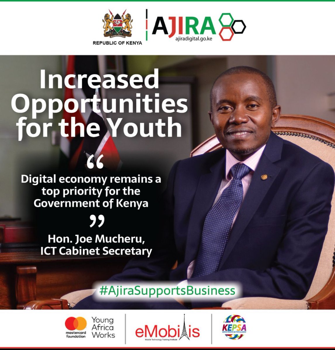 LewisMenya's tweet image. The Ajira Digital Program is a Kenya government initiative driven by the Ministry of ICT, Innovations and Youth Affairs to empower over one million young people to access digital job opportunities.
#AjiraDigitalProgramKE