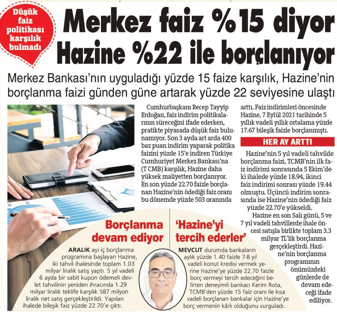 erkantigiy's tweet photo. #FiyatFarkı ülkenin Merkez Bankasindan yüzde 15 ile borç al ve aynı ülkenin Hazine sine yüzde 22 ile  sat... Sözcü Gazetesi https://t.co/ocYnze37xO