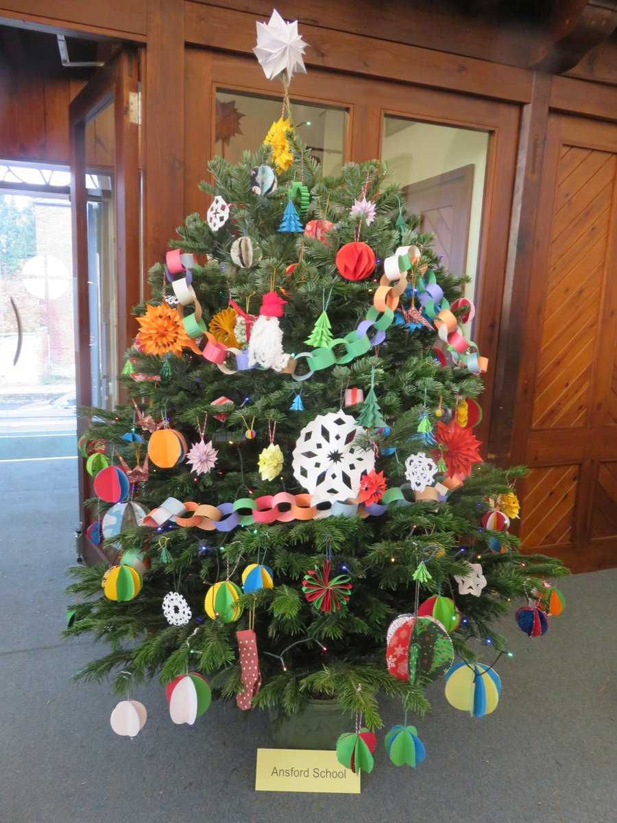 Ansford students have been using their Friday lunchtimes to create a wealth of intricate paper decorations to adorn our school entry to the annual Christmas Tree Festival in Castle Cary. A very colourful and bold creation showcasing the talent at Ansford