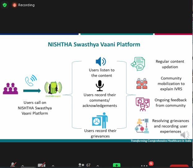 NISHTHA_CPHC's tweet photo. Reaching the last mile with accurate information!

Take a look at @USAID_NISHTHA's Swasthya Vaani platform presentation at #SBCCConversation.

#COVID19 
#SBCCConversation 
@Jhpiego @UNICEFIndia @bbcmaIND @swatim80 @krithikam19 https://t.co/HThKISt4SQ