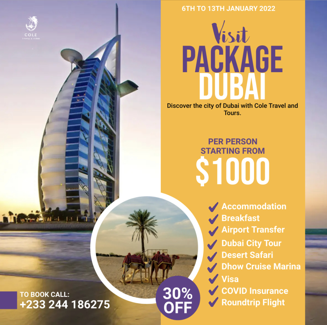 ctt_global's tweet photo. The maiden edition of our monthly trip to Dubai comes off 6-13 January 2022. Are you ready?
Discover Dubai on this 6-day package while experiencing what this Arabian paradise has to offer.
More information: https://t.co/gTwUcwBky3 

#Dubai https://t.co/qDOih3ZCOT