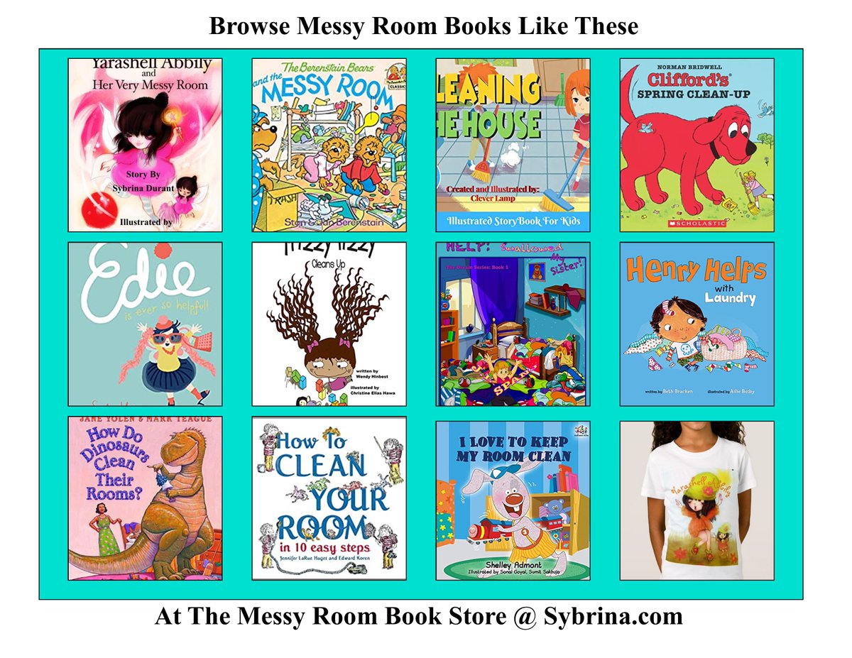 Sybrina_spt's tweet photo. Got a messy kid? Here are some fun books to inspire clean-up. Find these and more at the Messy Room Book Store. #cleanup #messyroom #messykid  https://t.co/falm3Rma8I https://t.co/vji5646Bhe