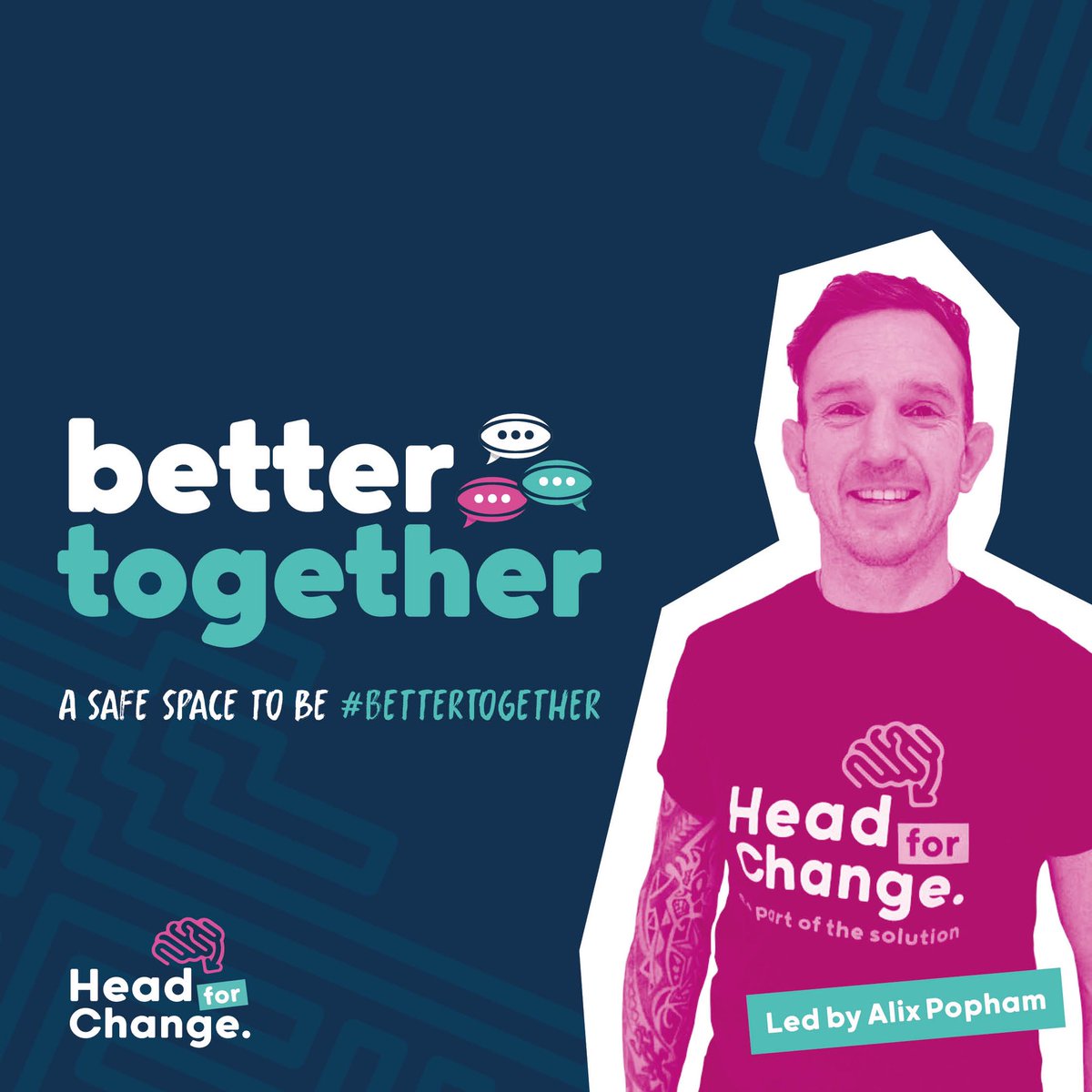 #HeadForChange is excited to launch #BetterTogether led by our very own <a href="/AlixPopham/">Alix Popham</a> 
Together with our partner, <a href="/BeyondTWL/">Beyond The White Line (CIC | Not-For-Profit)</a> we shall provide health and #WellbeingSupport to #RugbyPlayers affected by #BrainInjury 
If you think you could benefit, go to: surveymonkey.co.uk/r/35NGK8F