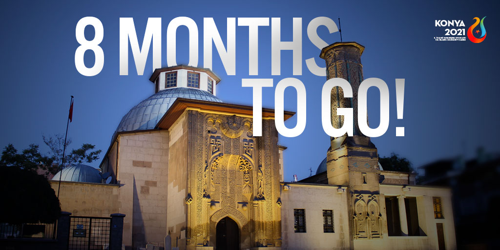 📢9-18 Ağustos 2022 tarihleri arasında Konya’da düzenlenecek 5. İslami Dayanışma Oyunları’na 8 ay kaldı.

📢There are 8 months left until the 5th Islamic Solidarity Games which will be held in Konya between 9-18 August 2022.