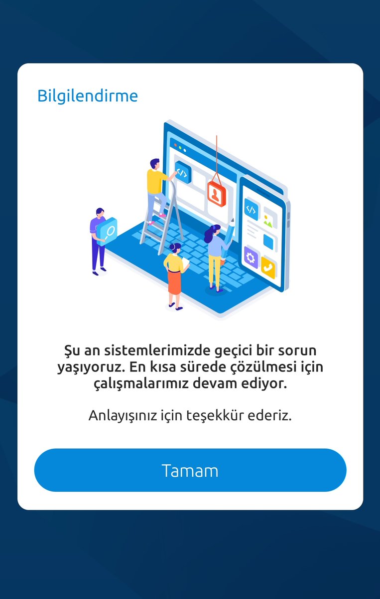 Bu sorunlar can sıkıcı oldu artık. Tam piyasalar açıldığında böyle bir durum kabul edilemez. <a href="/YapiKrediHizmet/">Yapı Kredi Hizmet</a> #yapıkredi