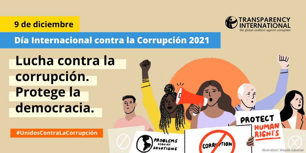 TISpain's tweet photo. Hoy es el Día Internacional contra la Corrupción 2021. Nuestro mensaje a los gobiernos es claro: es hora de cumplir sus promesas anticorrupción. 

¡Estamos #UnidosContralacorrupción! #IACD2021 
➡️ https://t.co/TKsaIz4oCD https://t.co/nhzcMtH3AL