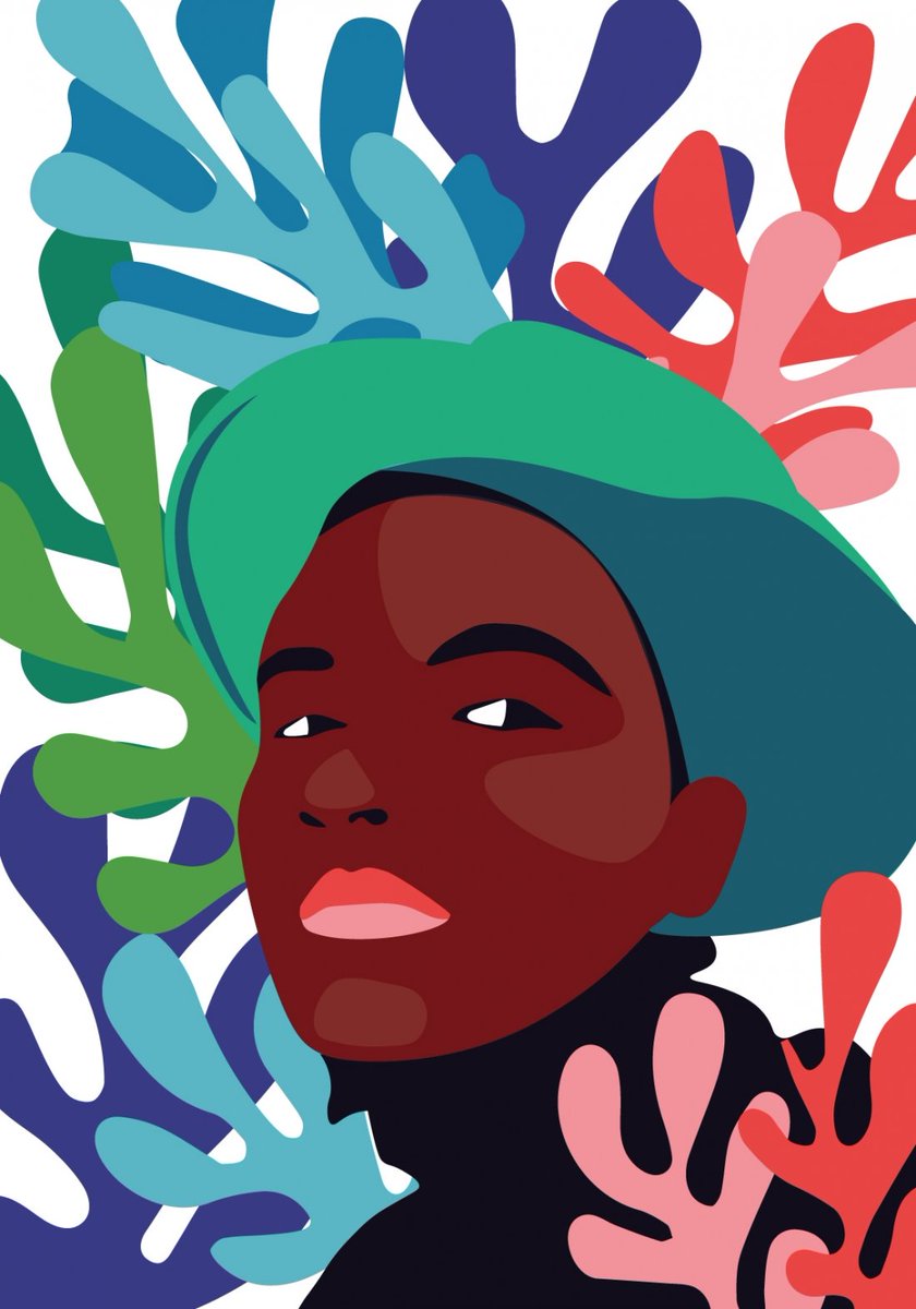 womensart1's tweet photo. Camila Pinheiro, contemporary Brazilian illustrator born in São Paulo, known for her colourful compositions and highlighting of female figures #WomensArt https://t.co/zHyWMKRL49