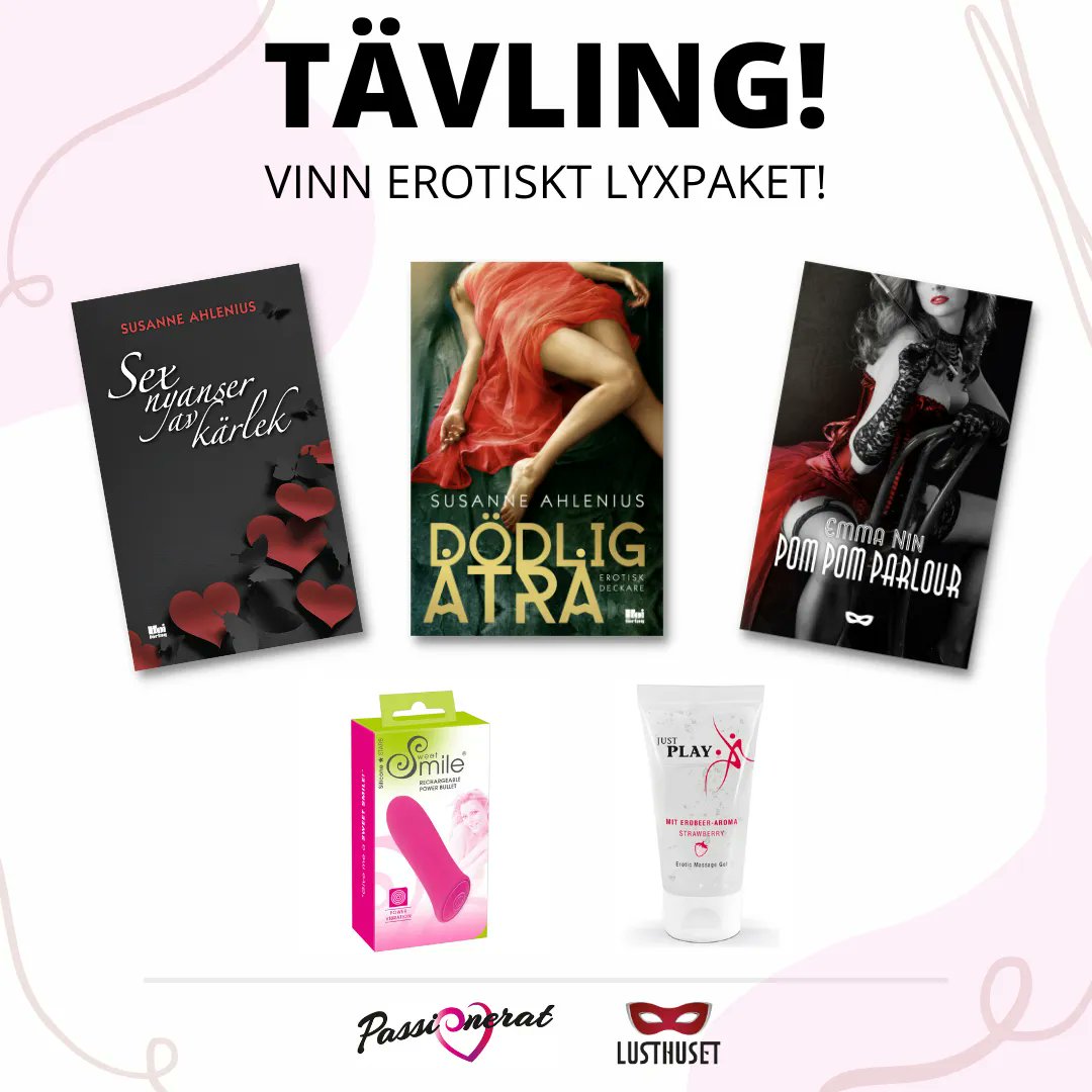 TÄVLING - VINN ETT EROTISKT LYXPAKET!
I samarbete med passionerat.se hej lottar vi just ut ett härligt erotiskt paket till en lycklig vinnare.

Besök oss på instagram.com/lusthusetforlag för att delta i tävlingen!