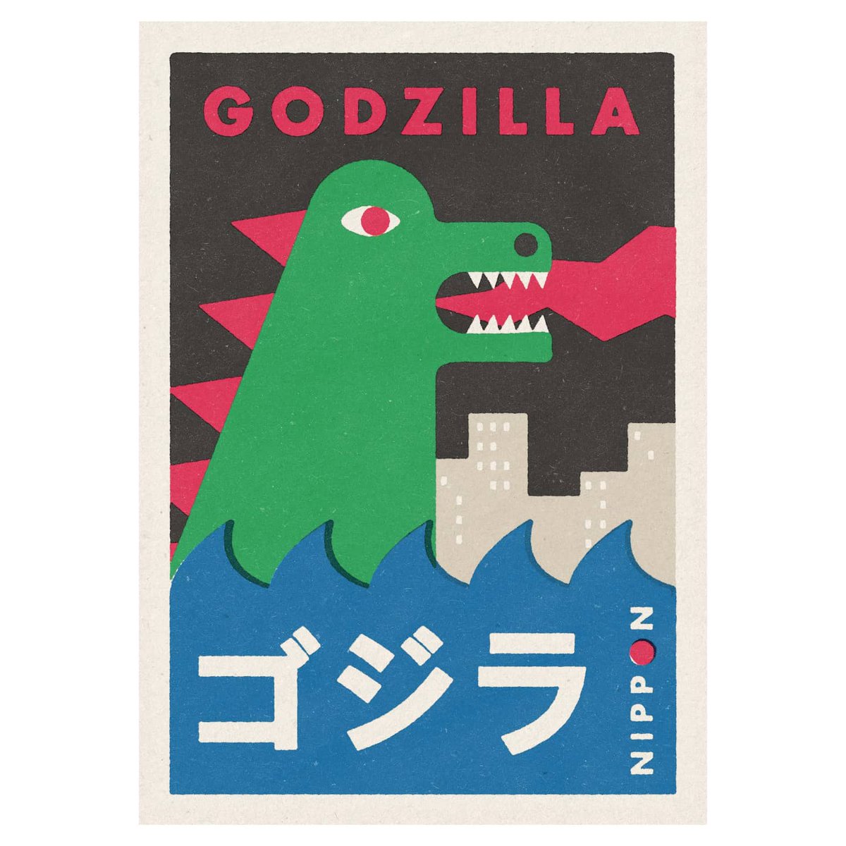 KieronRedmond's tweet photo. GODZILLA

From my set of illustrations of Japanese things, made in a vintage matchbox style.

#japan #ephemera #matchbox #matchboxlabel #philumeny #philumenist #design #illustration #print #godzilla #godzillavsKong https://t.co/aLCYjVxi4f